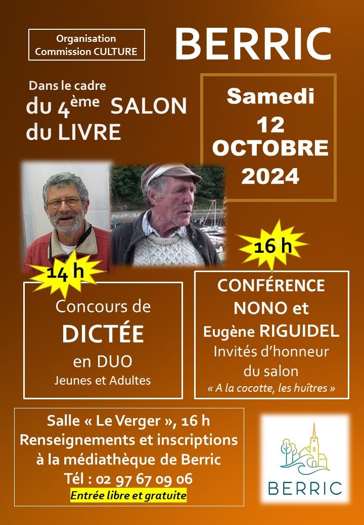 affiche dictée salon livre berric 2024