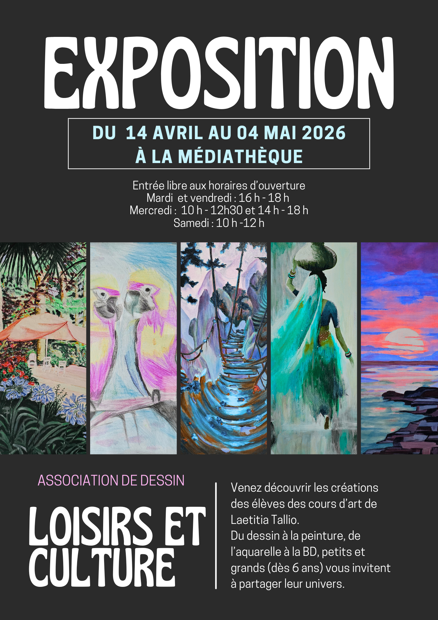 Affiche Exposition Art Moderne Simple Photo Blanc Noir2